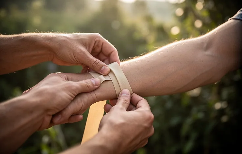 Saugus kineziologinio teipo nuėmimas be odos pažeidimų